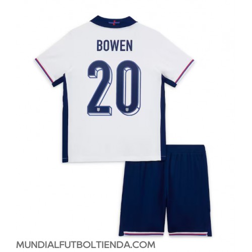 Camiseta Inglaterra Jarrod Bowen #20 Primera Equipación Replica Eurocopa 2024 para niños mangas cortas (+ Pantalones cortos)